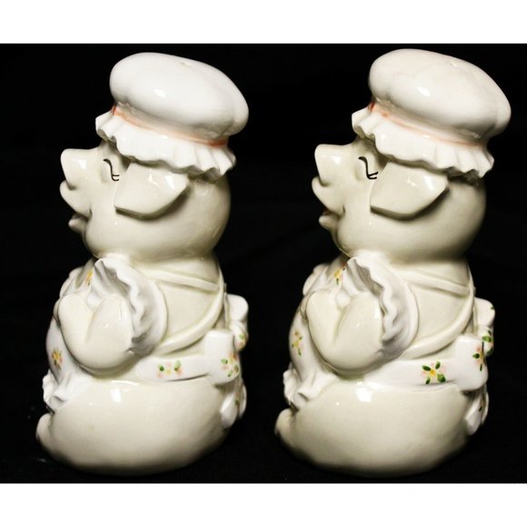 VTG Fitz & Floyd Laughing Pig Chef Salt & Pepper Shakers Made in Japan - Picture 4 of 8